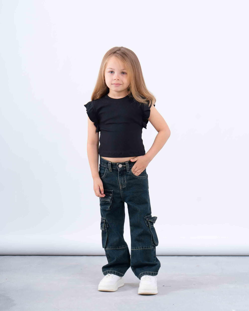 Ruffle Sleeve Ribbed Top - Venti