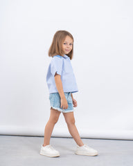Button-Up Shirt With Embroidered Shoulders