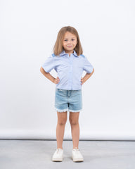 Button-Up Shirt With Embroidered Shoulders