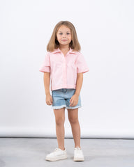 Button-Up Shirt With Embroidered Shoulders