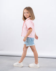 Button-Up Shirt With Embroidered Shoulders