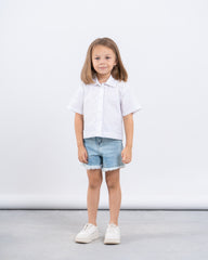 Button-Up Shirt With Embroidered Shoulders