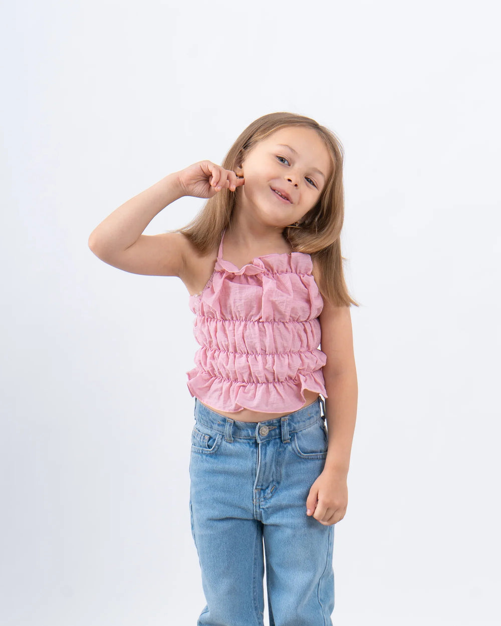 Ruffled Halter Crop Top - Venti