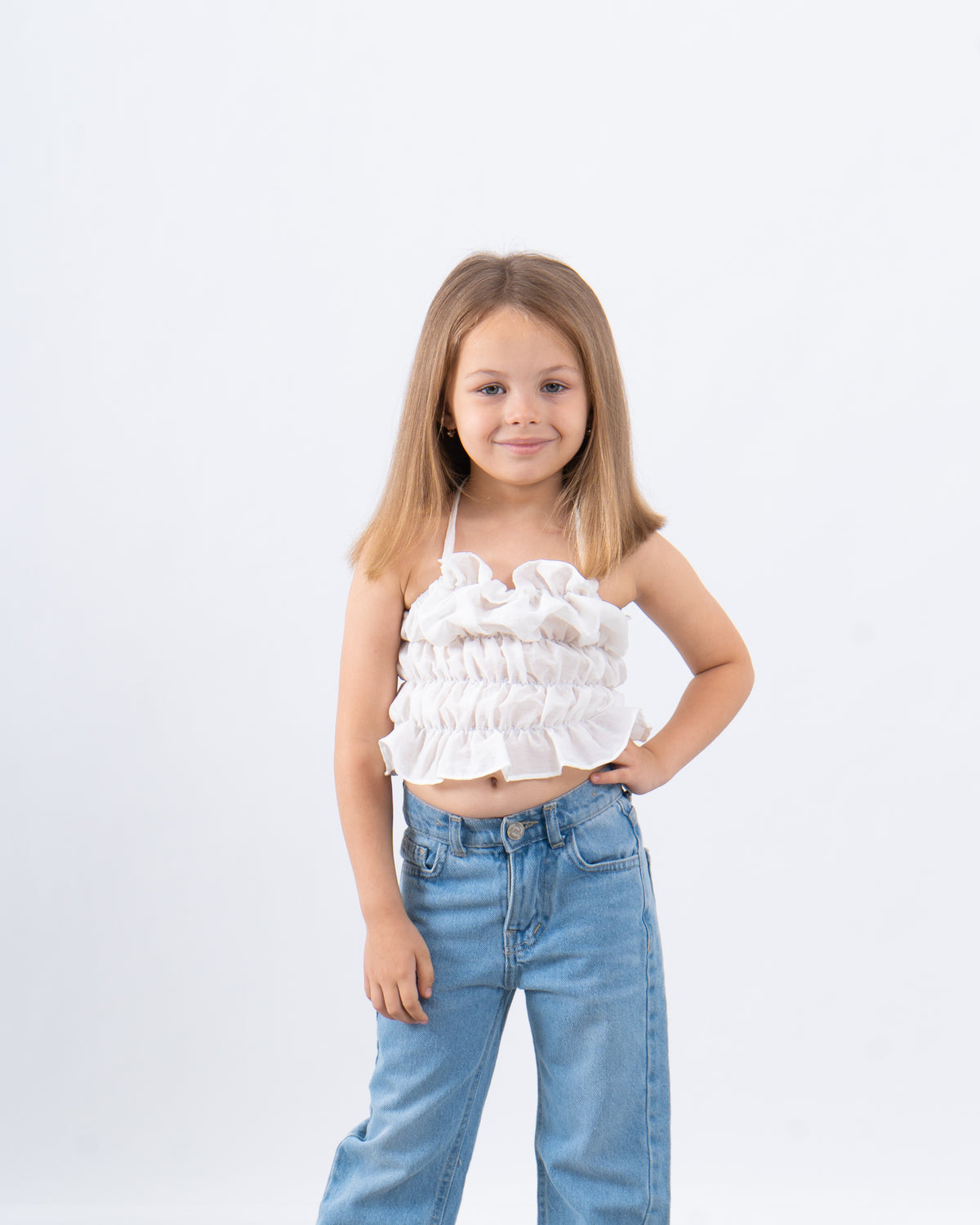 Ruffled Halter Crop Top