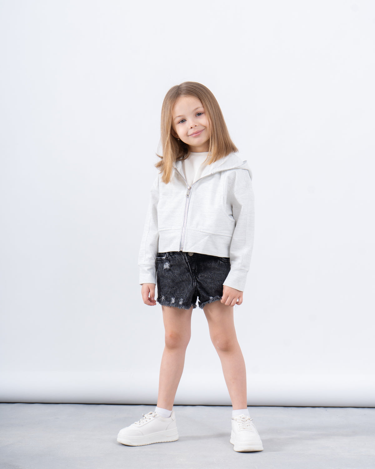 Zip-Up Glitter Hoodie