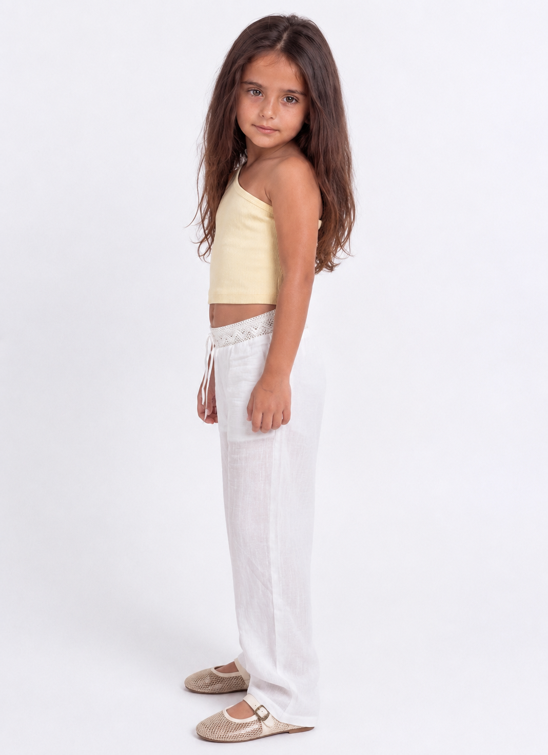 Open Work Linen Pants