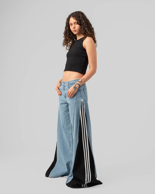 Denim Contrast Pants