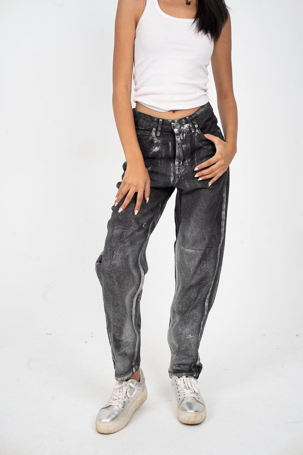 METALLIC DENIM PANTS MSO110 SILVER – Venti  Unique Online Store For Kids  And Women In Egypt